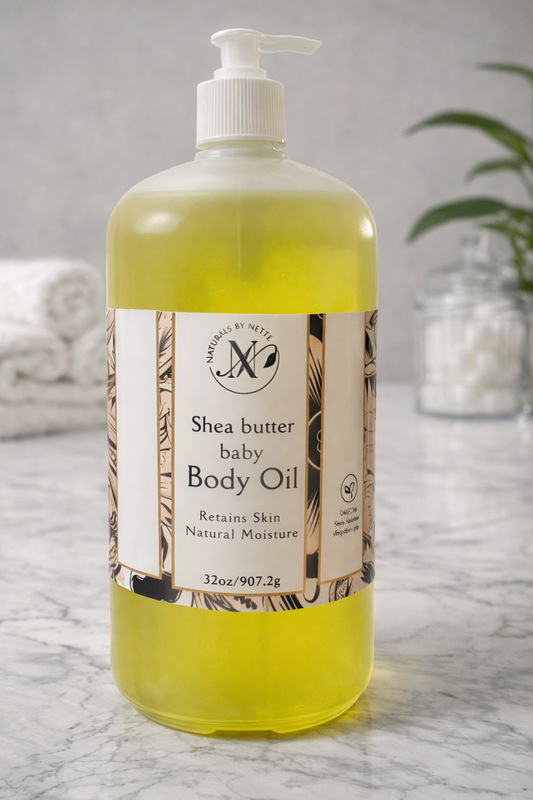 32 oz Shea butter baby body oil